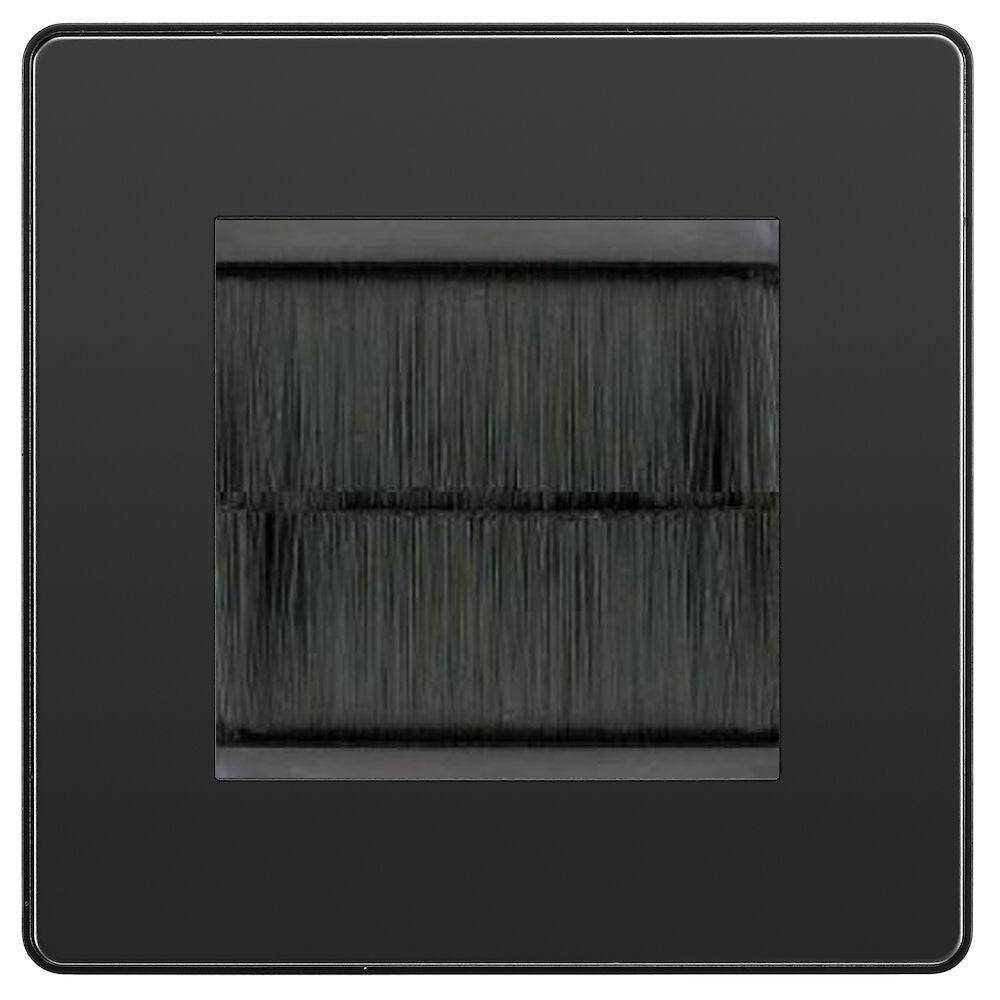 Evolve Polycarbonate Black Chrome 2G Cable Brush Outlet PCDBC2GBRB - The Switch Depot