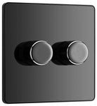Evolve Polycarbonate Black Chrome 2G Dimmer Switch PCDBC82B - The Switch Depot