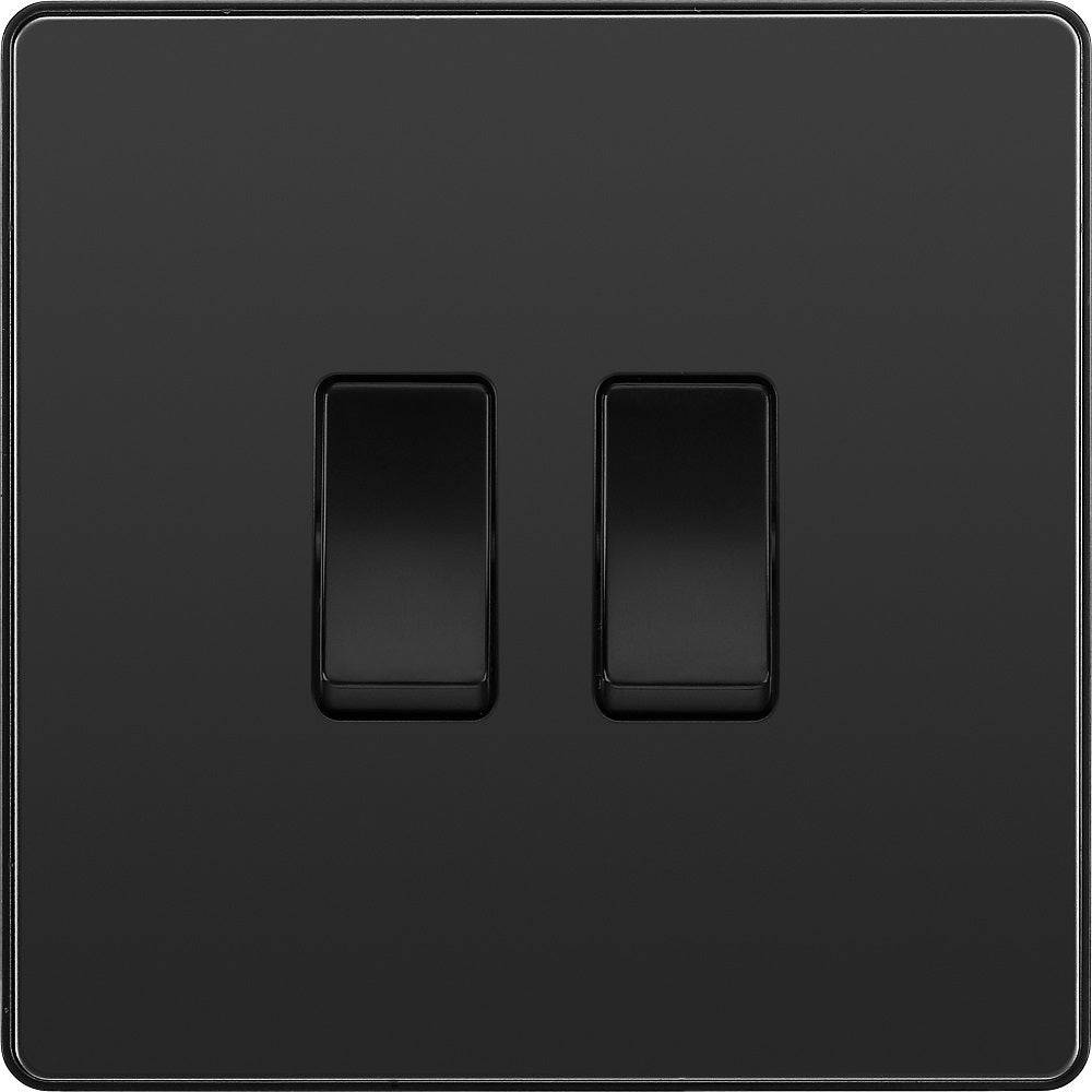 Evolve Polycarbonate Black Chrome 2G Light Switch PCDBC42B - The Switch Depot