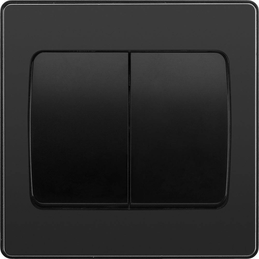 Evolve Polycarbonate Black Chrome 2G Wide Rocker Light Switch PCDBC42WB - The Switch Depot