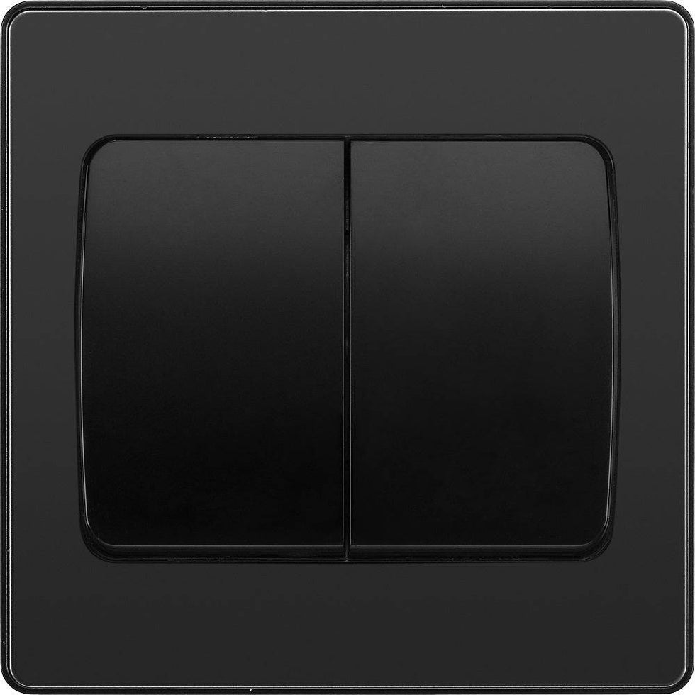 BG Evolve Polycarbonate Black Chrome 2G Wide Rocker Light Switch ...