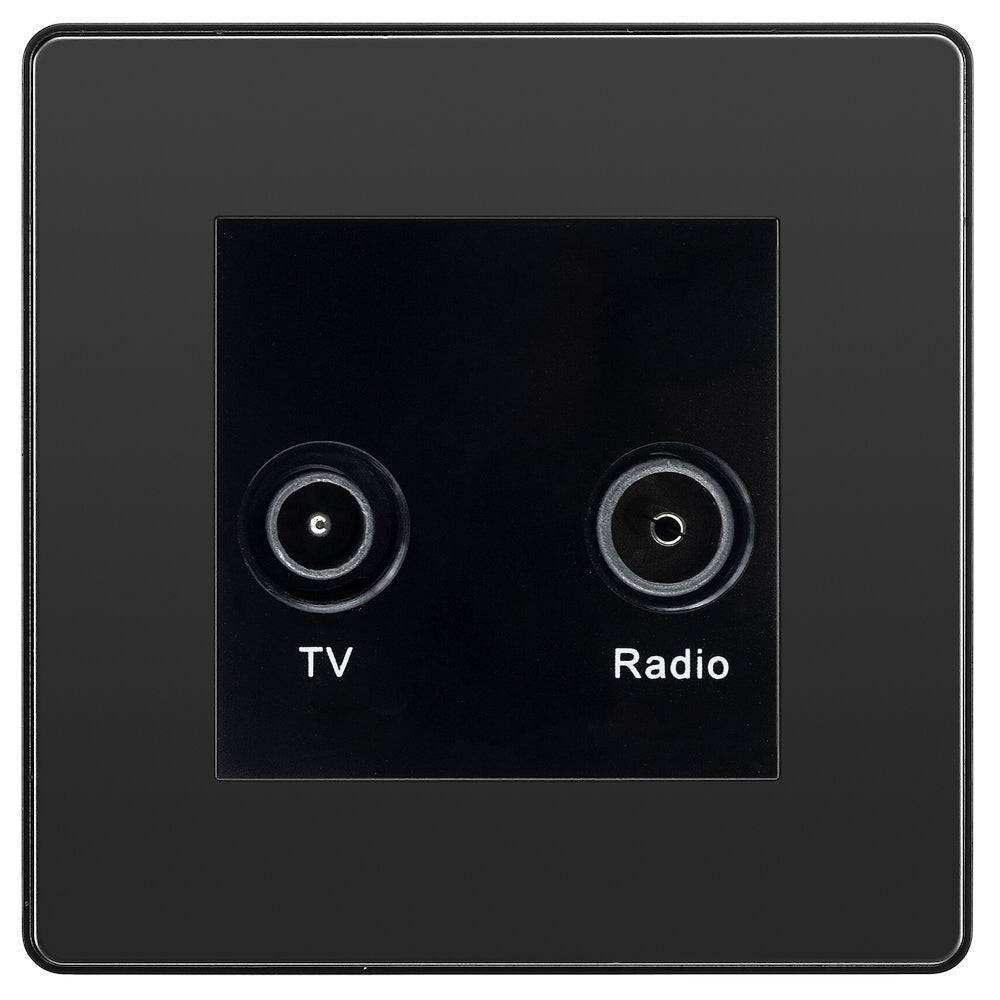 BG Evolve Polycarbonate Black Chrome Diplex TV Socket PCDBCTVFMB | The ...