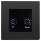 Evolve Polycarbonate Black Chrome Diplex TV Socket PCDBCTVFMB - The Switch Depot
