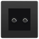 Evolve Polycarbonate Black Chrome Double Satellite Socket PCDBC612B - The Switch Depot