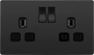 Evolve Polycarbonate Black Chrome Double Socket PCDBC22B - The Switch Depot