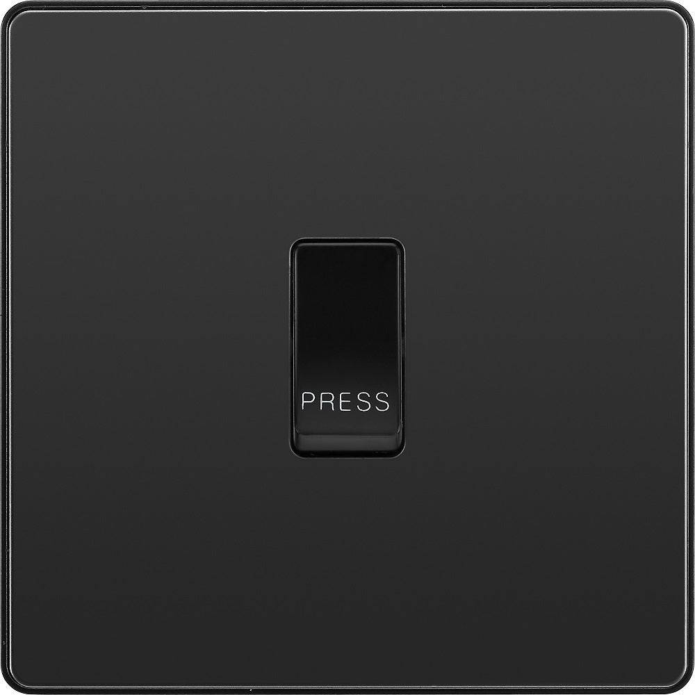 Evolve Polycarbonate Black Chrome Retractive Switch Marked Press PCDBC14B - The Switch Depot