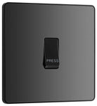 Evolve Polycarbonate Black Chrome Retractive Switch Marked Press PCDBC14B - The Switch Depot