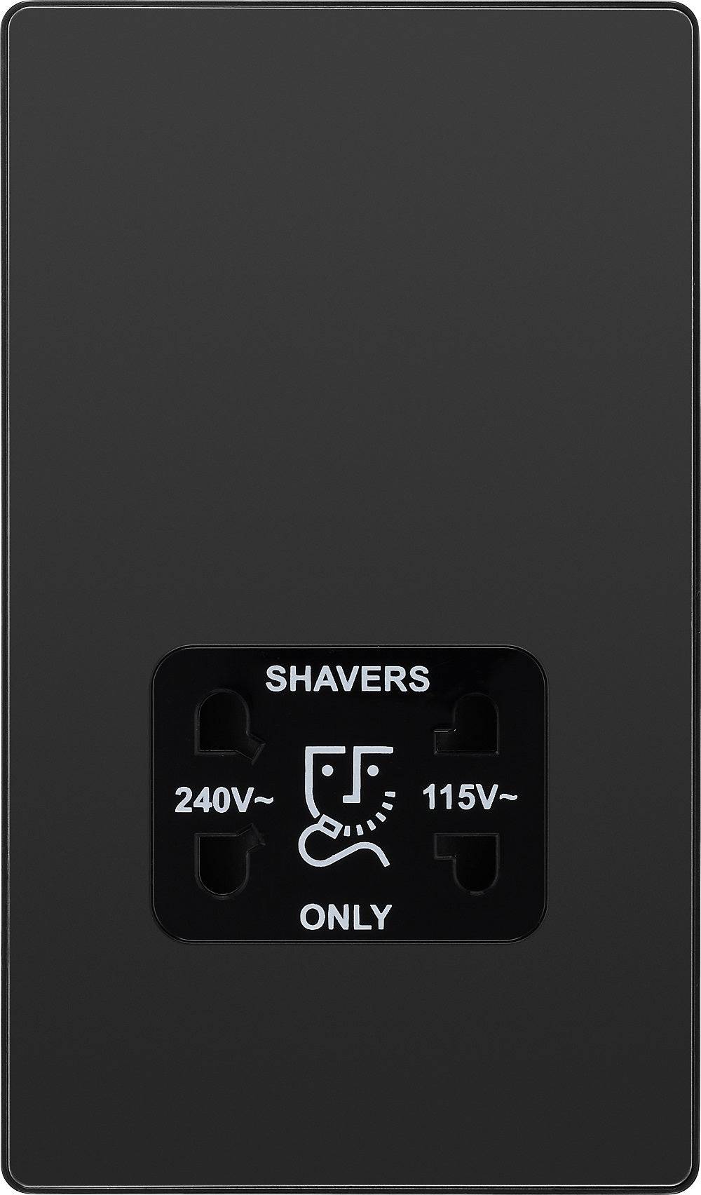 Evolve Polycarbonate Black Chrome Shaver Socket PCDBC20B - The Switch Depot