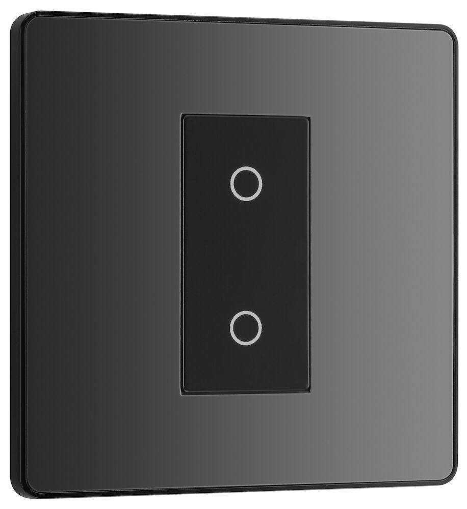Evolve Polycarbonate Black Chrome Single Secondary Touch Dimmer Switch PCDBCTDS1B - The Switch Depot