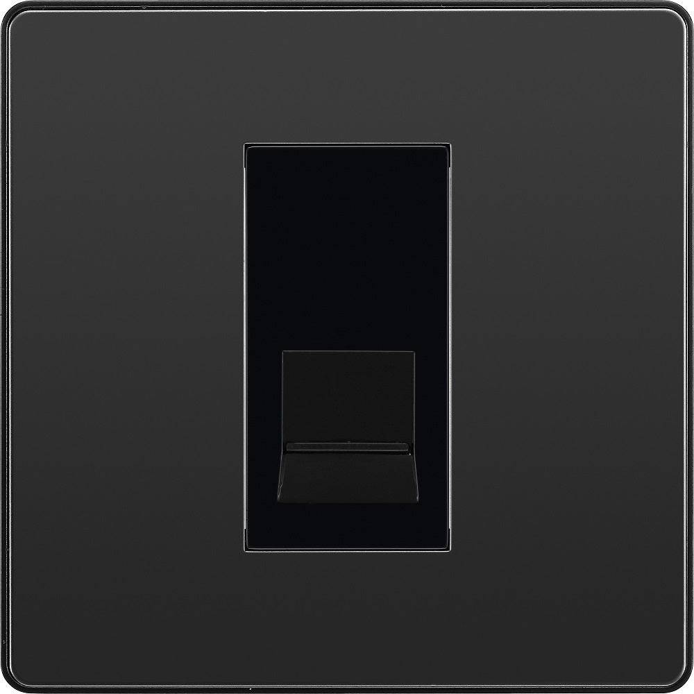 Evolve Polycarbonate Black Chrome Slave Telephone Socket PCDBCBTS1B - The Switch Depot