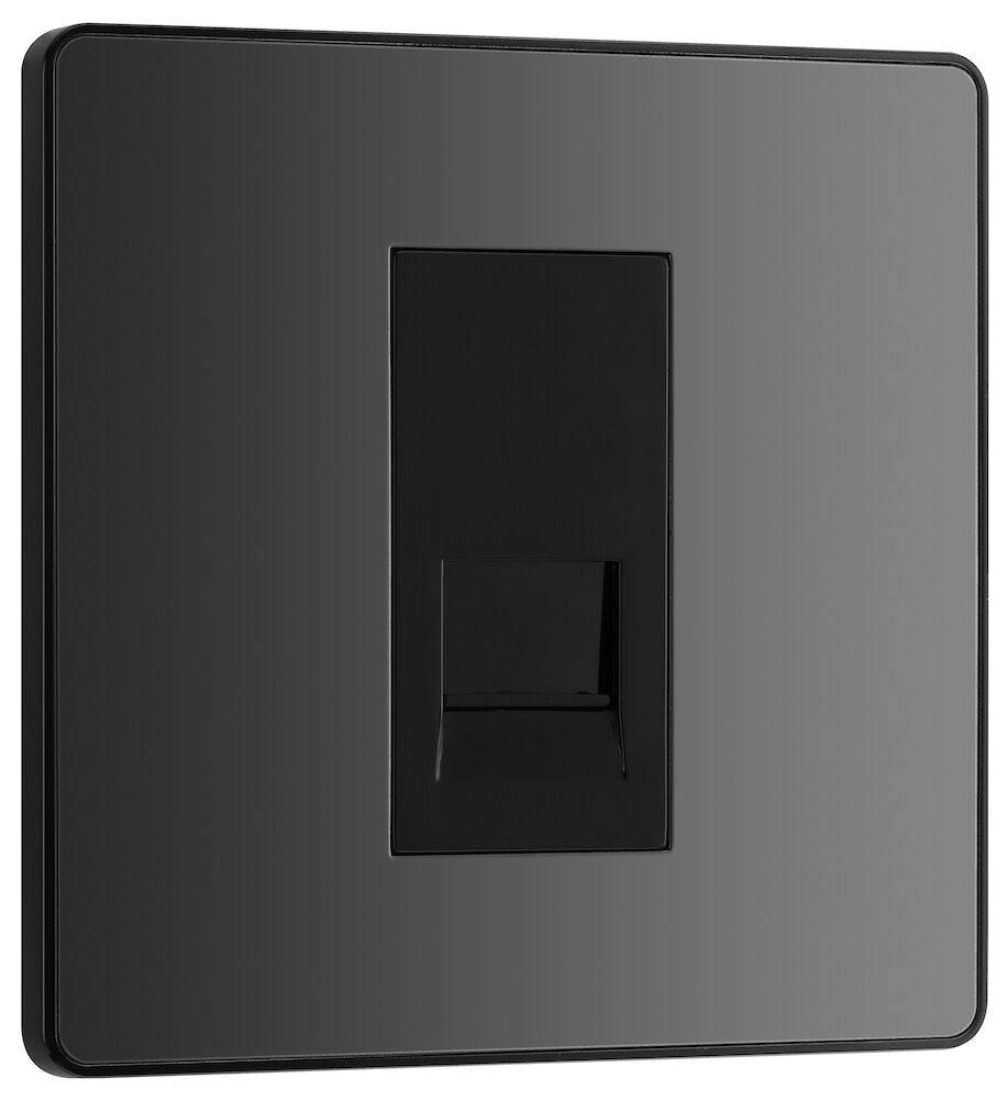 Evolve Polycarbonate Black Chrome Slave Telephone Socket PCDBCBTS1B - The Switch Depot