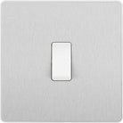 Evolve Polycarbonate Brushed Steel 1G Light Switch PCDBS12W - The Switch Depot