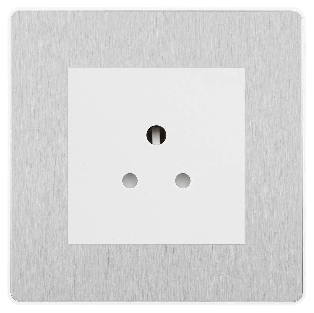 Evolve Polycarbonate Brushed Steel 2A Unswitched Socket PCDBS2AUSSW - The Switch Depot