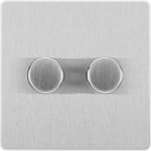 Evolve Polycarbonate Brushed Steel 2G Dimmer Switch PCDBS82W - The Switch Depot