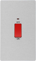 Evolve Polycarbonate Brushed Steel 45A Cooker Switch with Neon PCDBS72W - The Switch Depot