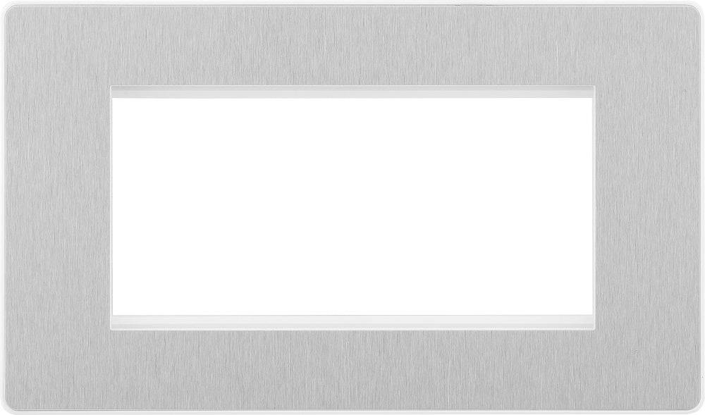 Evolve Polycarbonate Brushed Steel 4G Euro Plate PCDBSEMR4W - The Switch Depot