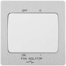 Evolve Polycarbonate Brushed Steel Fan Isolator Switch PCDBS15W - The Switch Depot