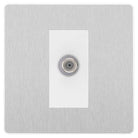 Evolve Polycarbonate Brushed Steel Satellite Socket PCDBS61W - The Switch Depot