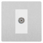 Evolve Polycarbonate Brushed Steel TV Socket PCDBS60W - The Switch Depot