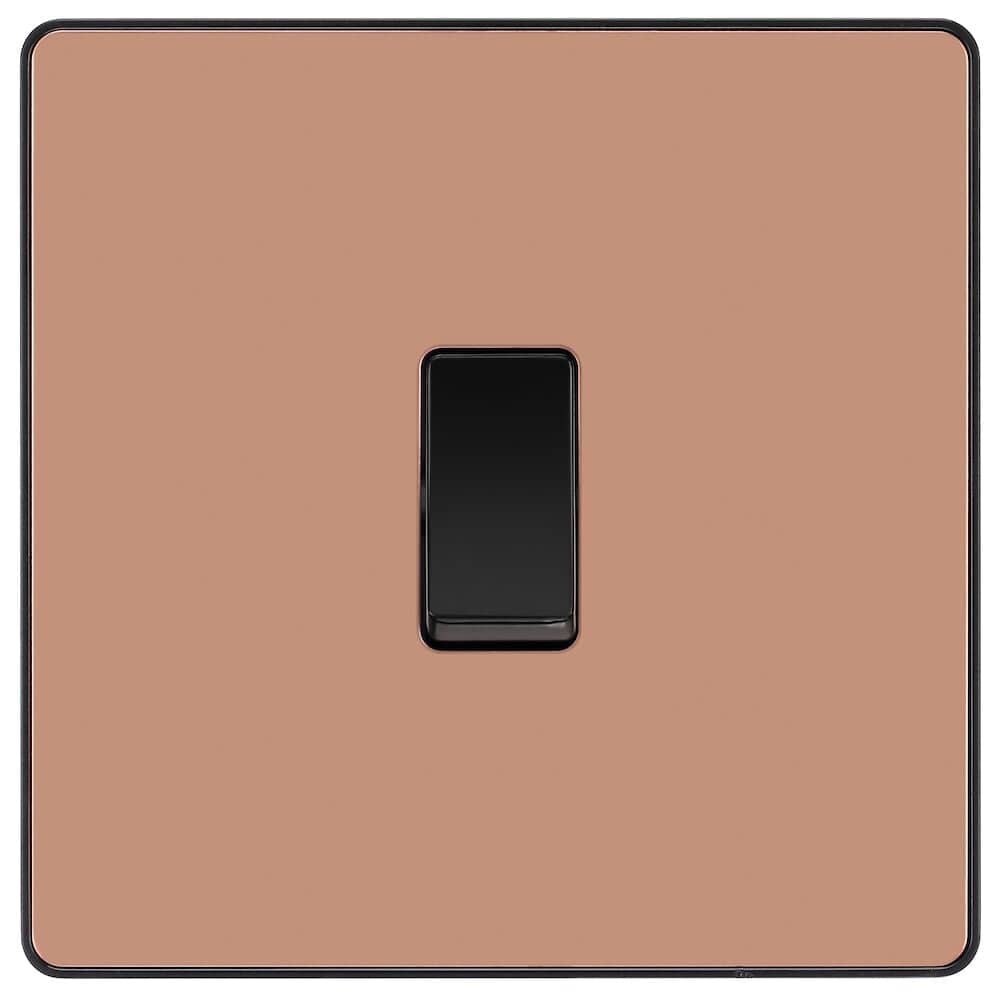 Evolve Polycarbonate Polished Copper 1G Light Switch PCDCP12B - The Switch Depot
