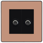 Evolve Polycarbonate Polished Copper Double Satellite Socket PCDCP612B - The Switch Depot