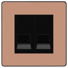 Evolve Polycarbonate Polished Copper Double Slave Telephone Socket PCDCPBTS2B - The Switch Depot