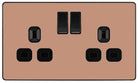 Evolve Polycarbonate Polished Copper Double Socket PCDCP22B - The Switch Depot