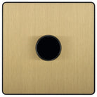 Evolve Polycarbonate Satin Brass 1G Dimmer Switch PCDSB81B - The Switch Depot