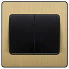 Evolve Polycarbonate Satin Brass 2G Wide Rocker Light Switch PCDSB42WB - The Switch Depot
