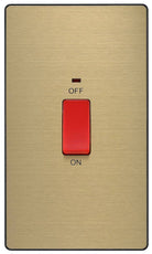 Evolve Polycarbonate Satin Brass 45A Cooker Switch with Neon PCDSB72B - The Switch Depot
