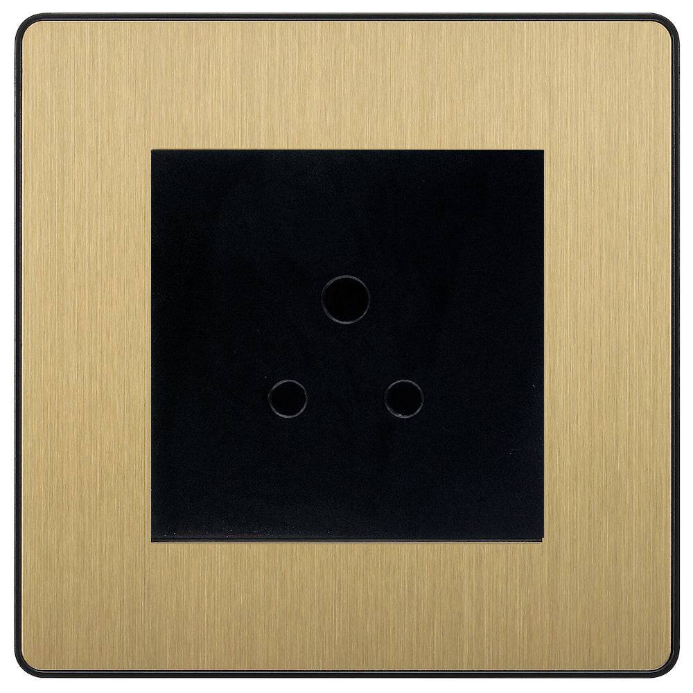 Evolve Polycarbonate Satin Brass 5A Unswitched Socket PCDSB5AUSSB - The Switch Depot