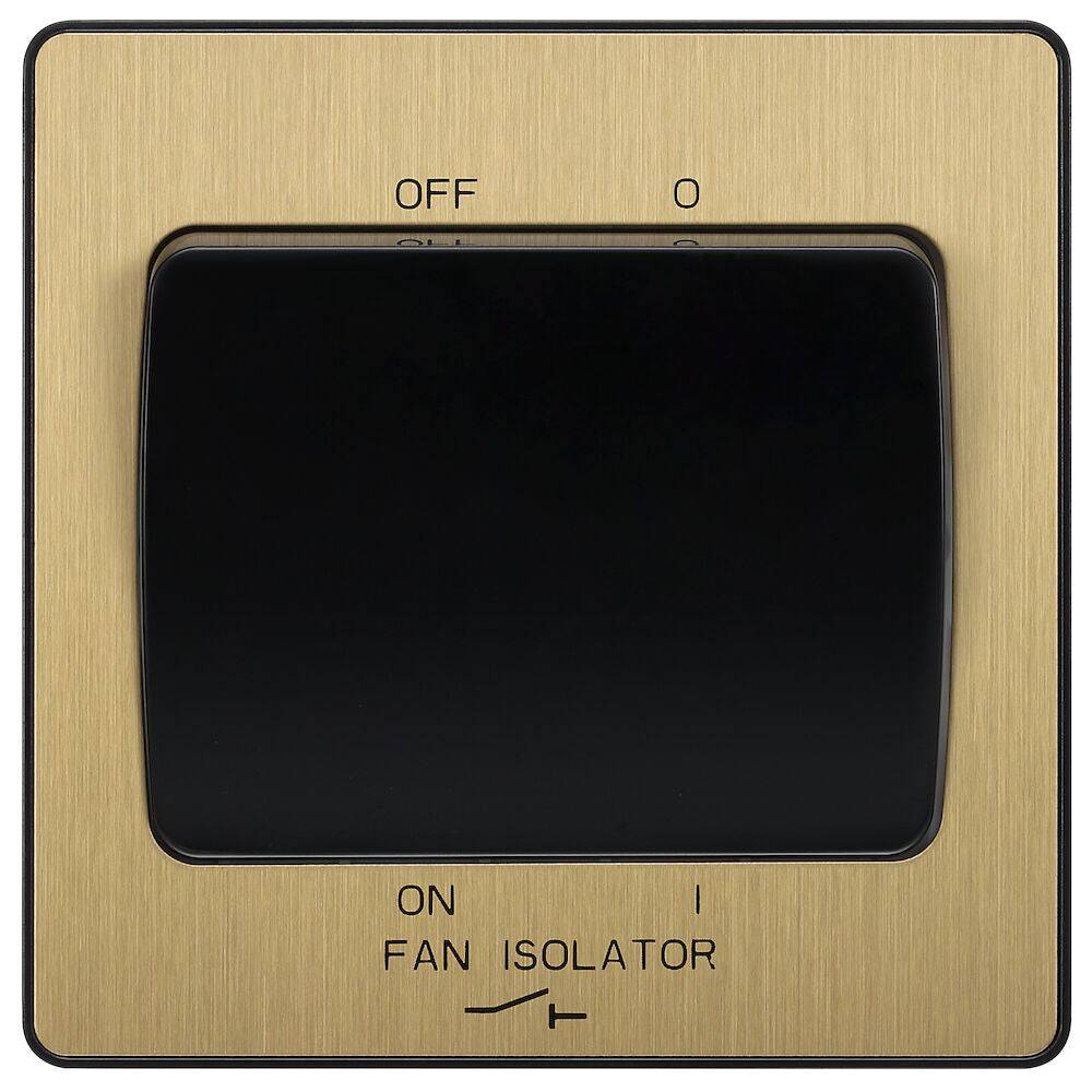 Evolve Polycarbonate Satin Brass Fan Isolator Switch PCDSB15B - The Switch Depot