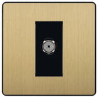 Evolve Polycarbonate Satin Brass TV Socket PCDSB60B - The Switch Depot