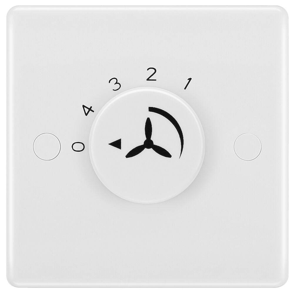 BG Moulded White PVC 1G Fan Controller 887 - The Switch Depot