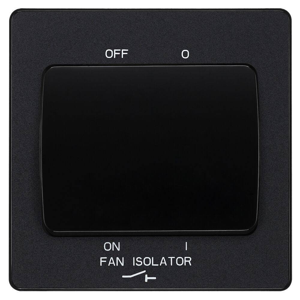 Evolve Polycarbonate Matt Black Fan Isolator Switch PCDMB15B - The Switch Depot