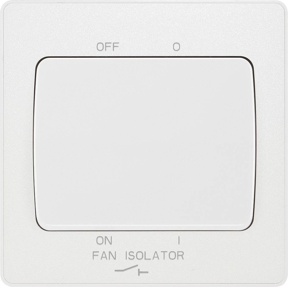 Evolve Polycarbonate Pearlescent White Fan Isolator Switch PCDCL15W - The Switch Depot