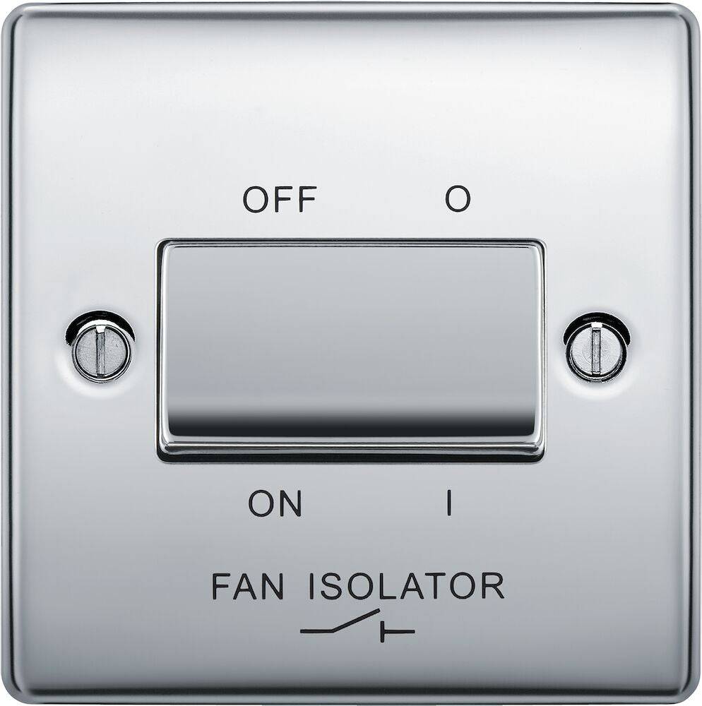 Nexus Metal Polished Chrome Fan Isolator Switch NPC15 - The Switch Depot