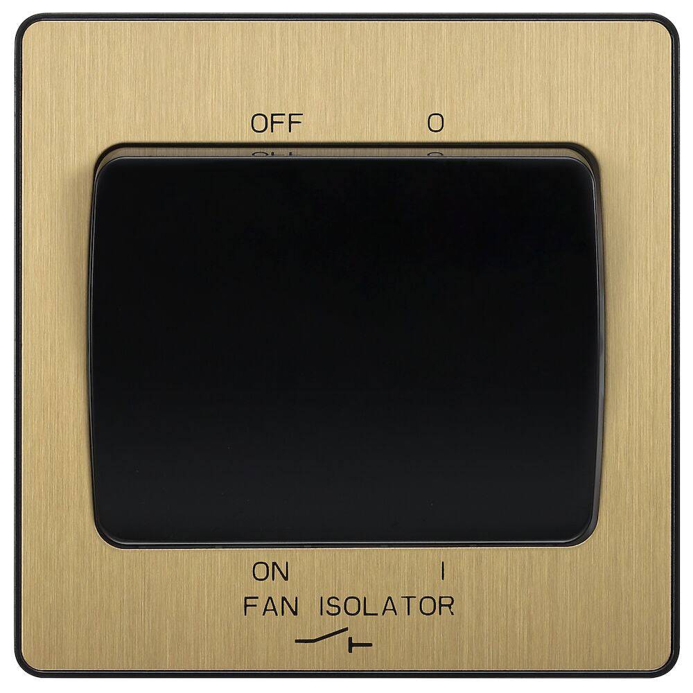 Evolve Polycarbonate Satin Brass Fan Isolator Switch PCDSB15B - The Switch Depot