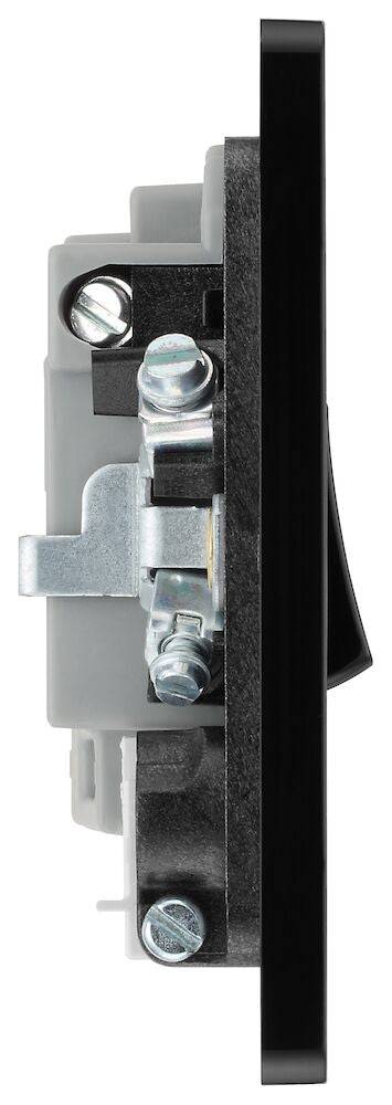 Evolve Polycarbonate Black Chrome 13A Switched Spur with Neon and Flex Outlet PCDBC52B - The Switch Depot