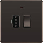 BG Screwless Black Nickel 13A Switched Spur with Neon FBN52 - The Switch Depot