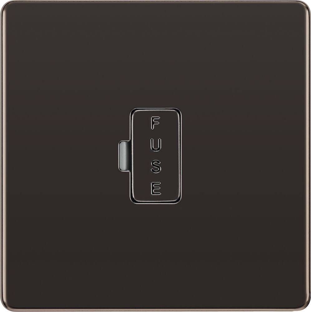 BG Screwless Black Nickel 13A Unswitched Spur FBN54 - The Switch Depot