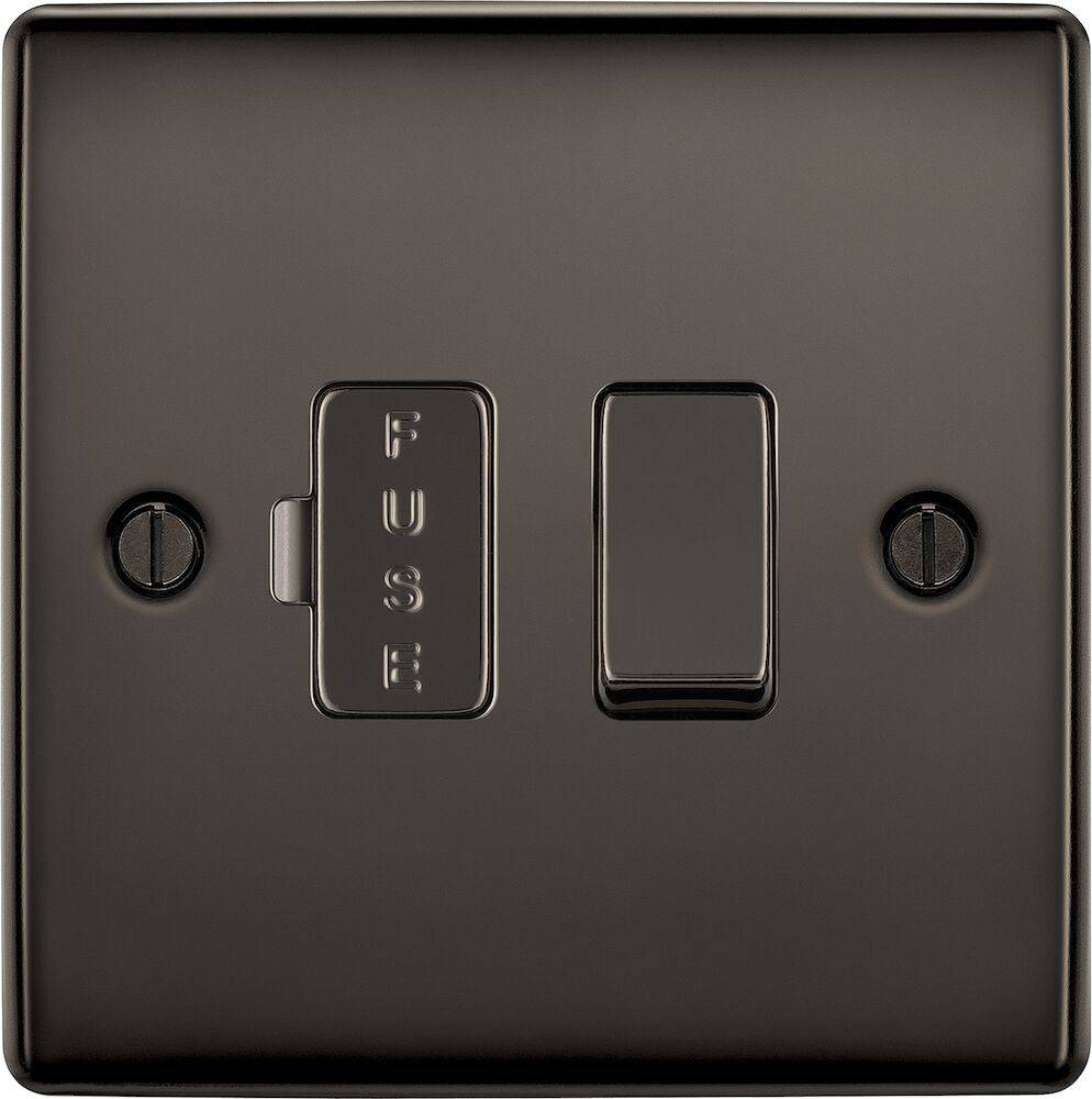 Nexus Metal Black Nickel 13A Switched Spur NBN50 | The Switch Depot