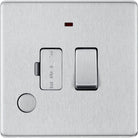 BG Screwless Brushed Steel 13A Switched Spur with Neon & Flex Outlet FBS53 - The Switch Depot