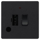 Evolve Polycarbonate Matt Black 13A Switched Spur with Neon and Flex Outlet PCDMB52B - The Switch Depot