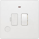 Evolve Polycarbonate Pearlescent White 13A Switched Spur with Neon and Flex Outlet PCDCL52W - The Switch Depot