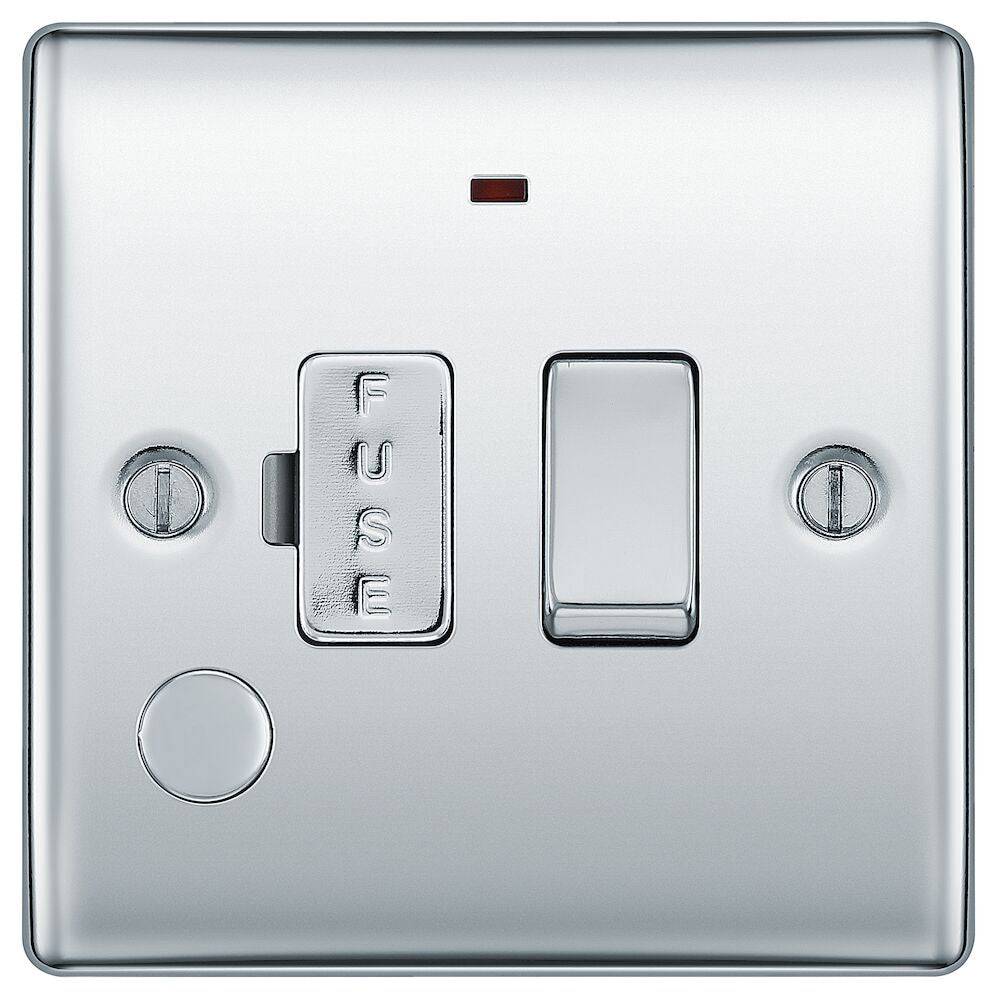 Nexus Metal Polished Chrome 13A Switched Spur with Neon & Flex Outlet NPC53 - The Switch Depot