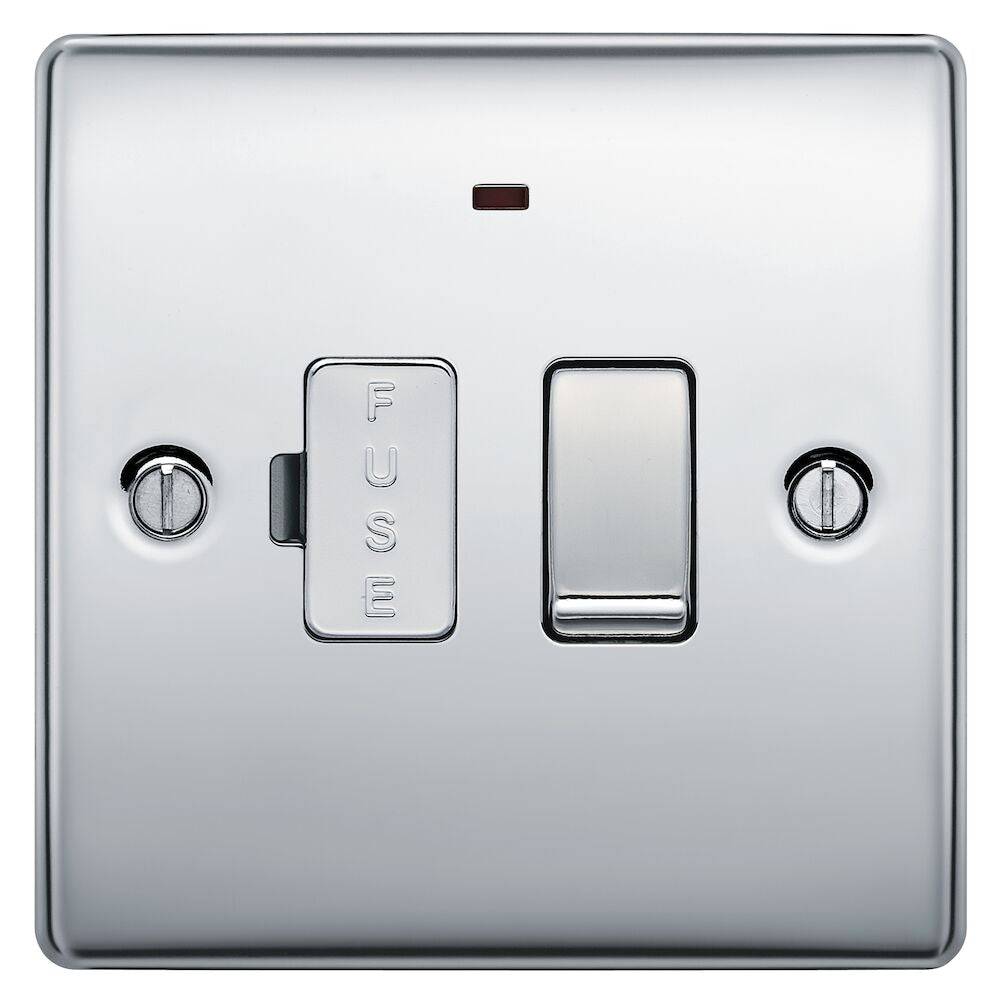 Nexus Metal Polished Chrome 13A Switched Spur with Neon NPC52 - The Switch Depot