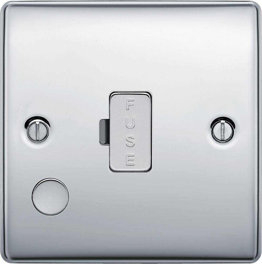 Nexus Metal Polished Chrome 13A Unswitched Spur with Flex Outlet NPC55 - The Switch Depot