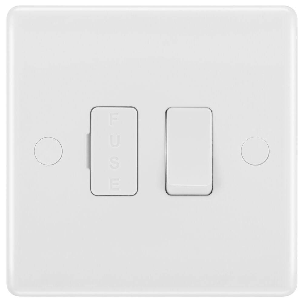 BG Moulded White PVC 13A Switched Spur 850 - The Switch Depot