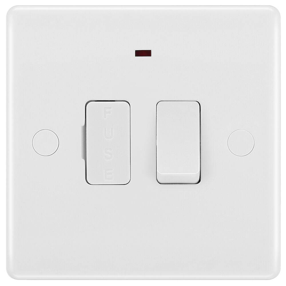BG Moulded White PVC 13A Switched Spur with Neon and Flex Outlet 853 - The Switch Depot